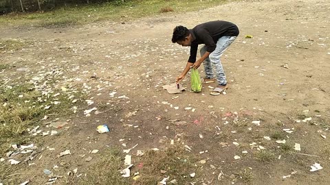 Lighting crackers on Diwali