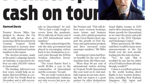 Premier splashes cash on tourism