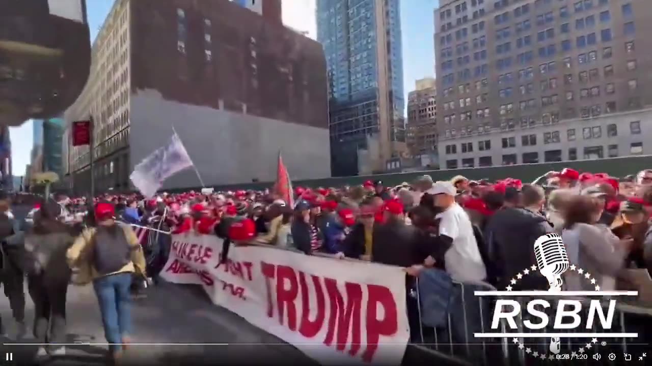 🔥🚨 Đây là cảnh quay về hàng trăm ngàn người lịch sử tại Quảng trường Madison ở Thành phố New York.