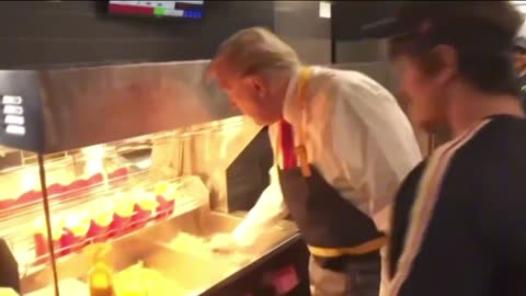 Trump fries French fries at McDonald’s in Lancaster, PA