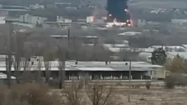 They say the cause of the explosion is the hit of another Ukrainian "Tochka-U" @RUSSIA