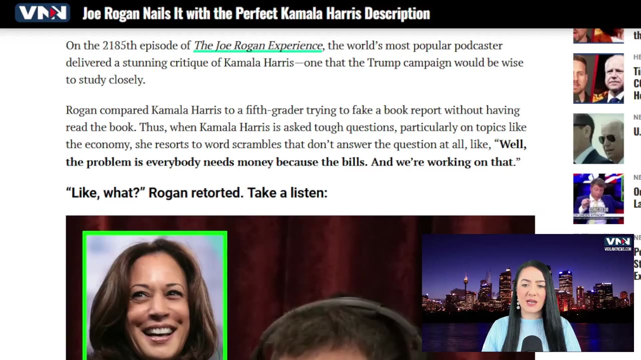 Joe Rogan nails it with the perfect Kamala Harris description.