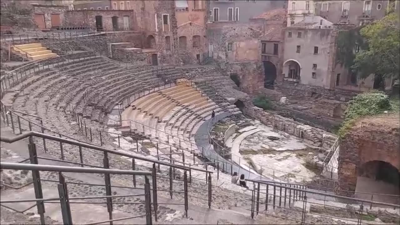 Touring a Roman Amphitheater in Catania, Sicily