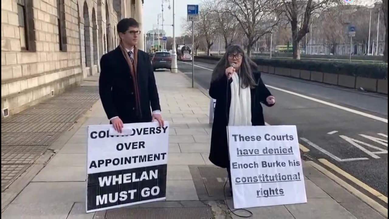 Martina Burke & son outside the Four Courts 7th February 2024