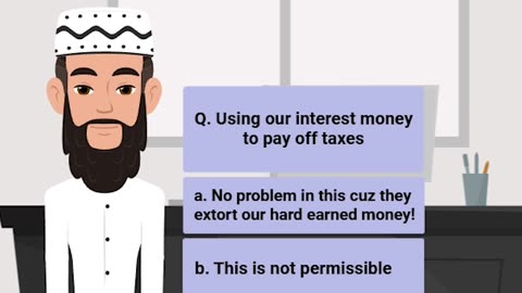 Q. Using our interest money to pay off taxes | #hadith #islam #muslim |