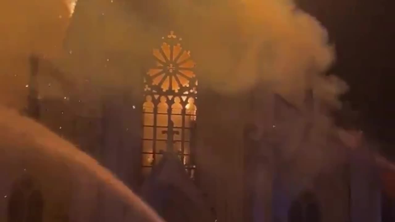 Illegal Aliens in France burn down church built in 1854