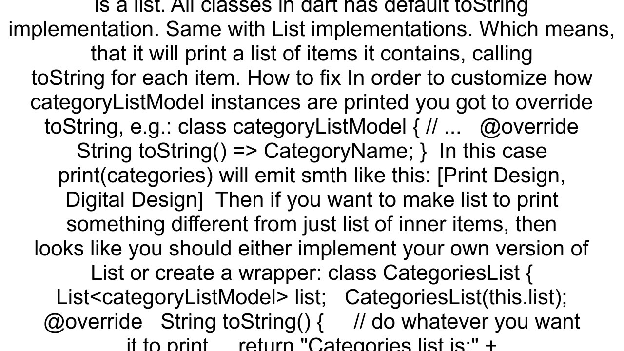 ListltModelgt prints Instance of 39Model39 flutter