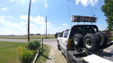 Repoing a shed and blew a tire on my mule.