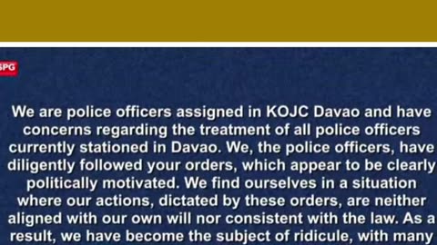 OPEN LETTER NG PULIS SA KOJC