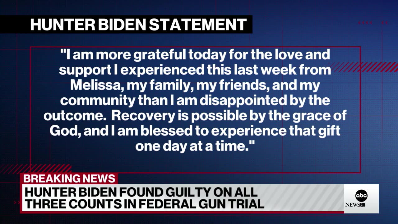 Hunter Biden releases statement following guilty verdict