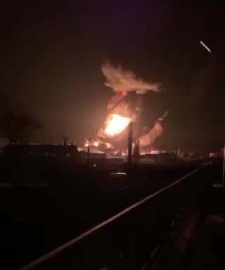 27.02.2022. Day three. The war continues, Russia - Ukraine!!! Burning oil depot, Ukraine.