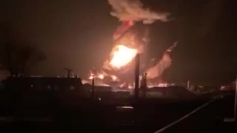 27.02.2022. Day three. The war continues, Russia - Ukraine!!! Burning oil depot, Ukraine.
