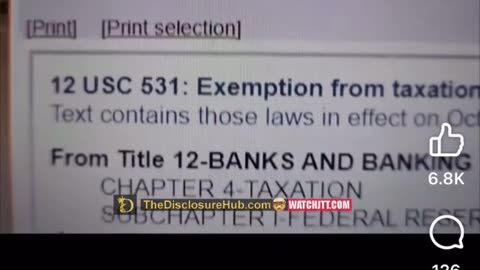 The Federal Reserve is now Tax Exempt as of 1/10/23 IMAGINE THAT...!!!!!