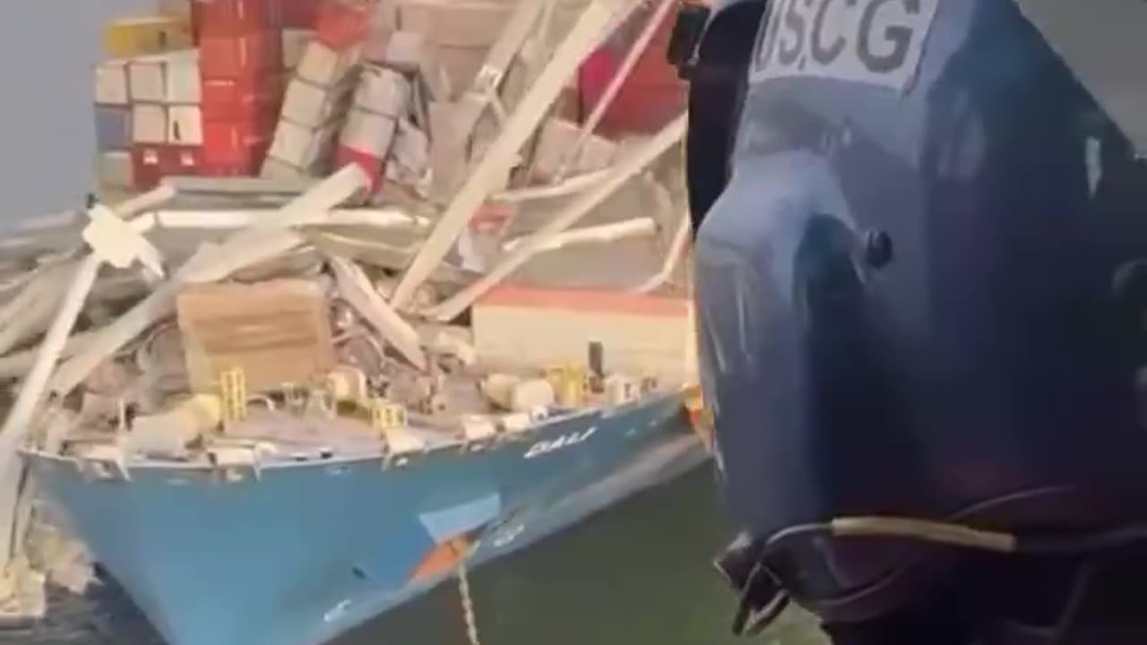Helicopter View of Baltimore Bridge
