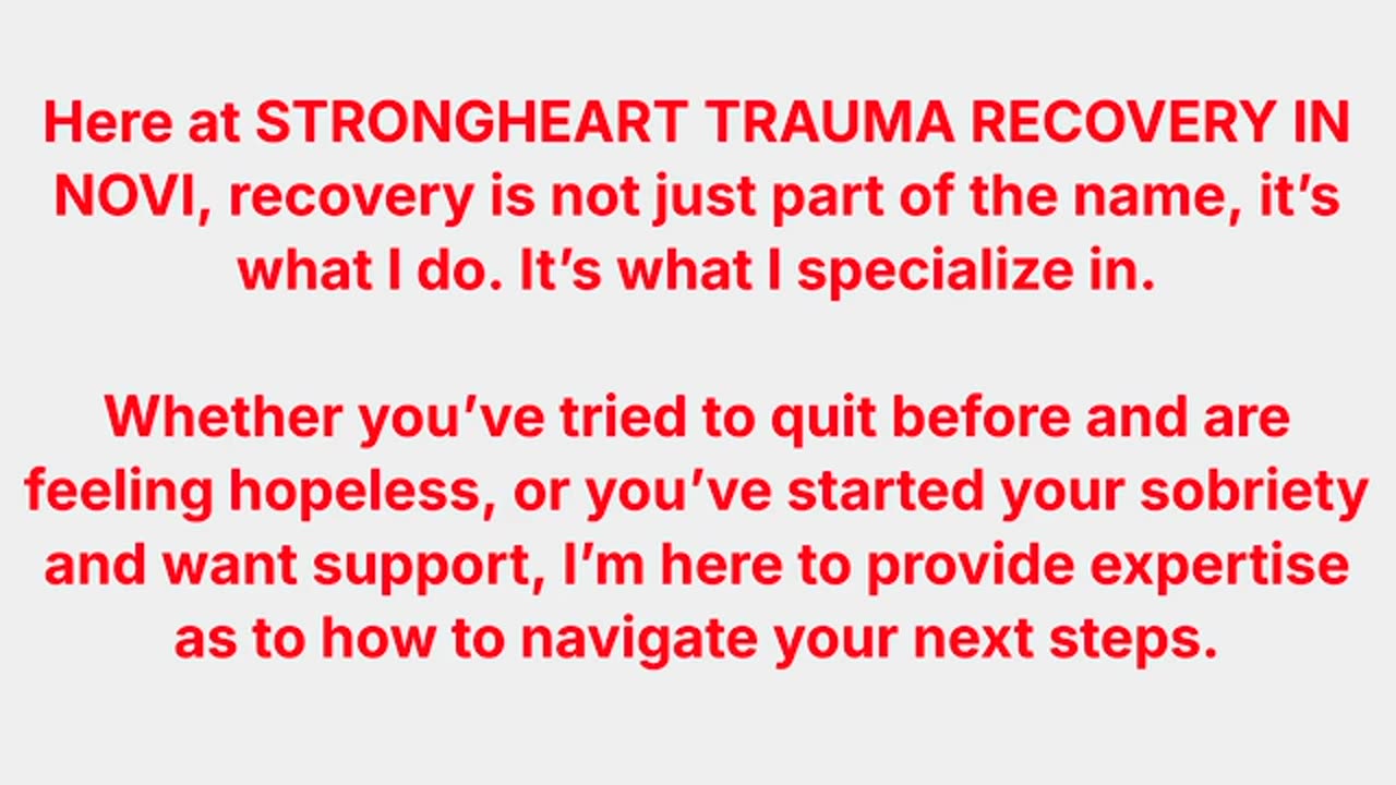 Strongheart Trauma Recovery : Addiction Counseling in Novi, MI