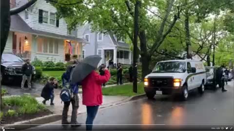 NOT A DANGER TO OUR DEMOCRACY: Protestors outside Justice Kavanaugh's home.