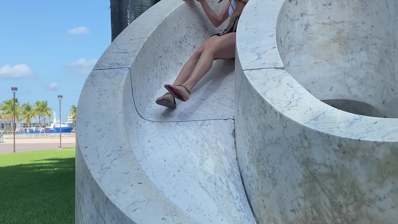 Woman Thumps Off Slide