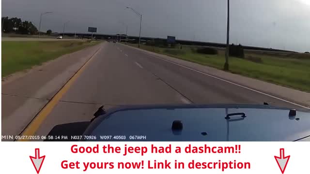 Dashcam record of stolen jeep - chase and crash