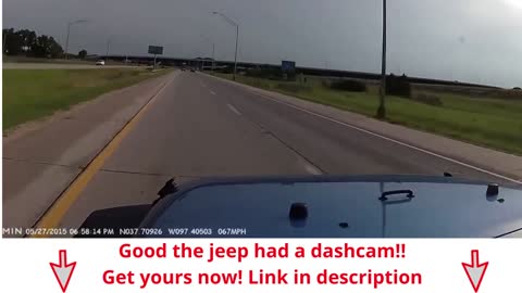 Dashcam record of stolen jeep - chase and crash