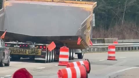 Wide Load Knocks Over Cones