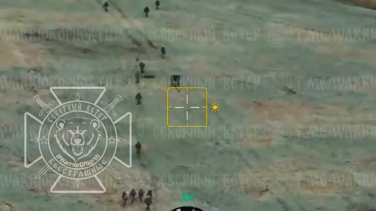 Russian drones and mortars bomb Ukrainian infantry fleeing from their positions in Liubimovka, Kursk