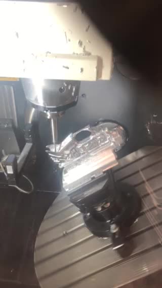 Rifle receiver cut on 5 axis DMU50 CNC mill