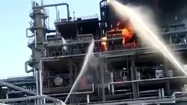 Fire Erupts at Russian Oil Refinery after Alleged Drone Strike