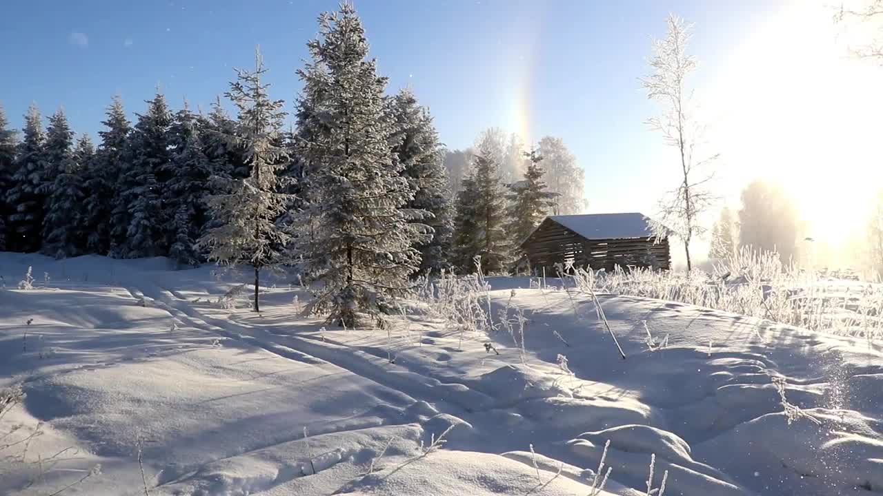 Cold Time Lapse Snow Video Sunrise to Sunset