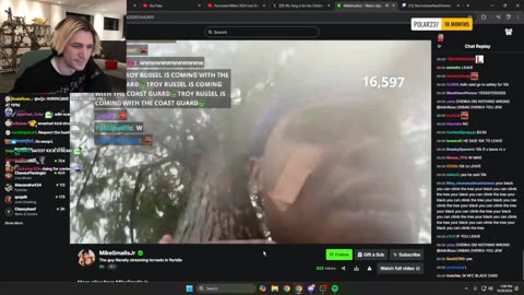 xQc Reacts to Kick Streamer Finding out Adin Ross is No Longer Paying 70K for Chasing Hurricane