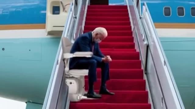 Biden on Chair Elevator