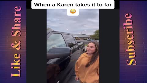 Karen's rage in walmart Parking gets abit too Far