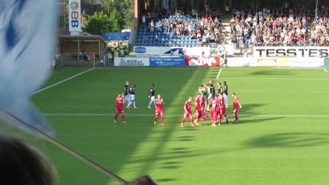 SønderjyskE fans celebrating in Strømsgodset - 2-1 21th of July 2016