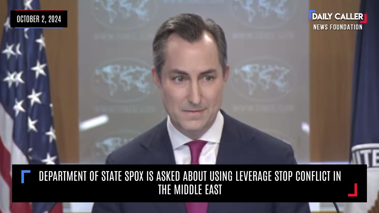 Department of State SPOX is Asked About Using Leverage to Stop Conflict in Middle East