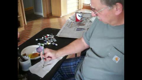 Painting The Gourd Bird Houses