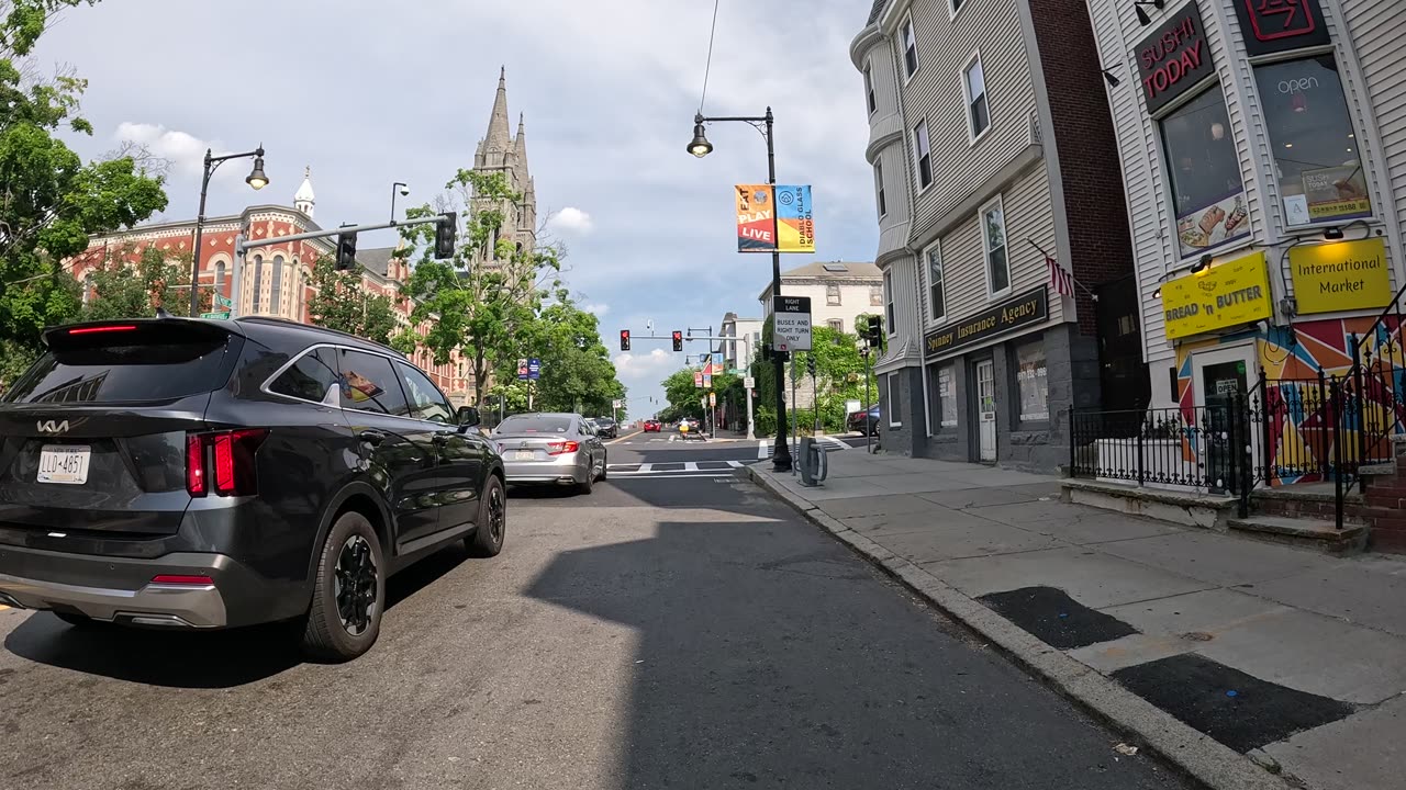 Bike Riding Through Roxbury Neighborhood of Boston, Massachusetts