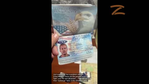 Chechen fighter puts on display the passport belonged to deceased US Spec.Op. representative