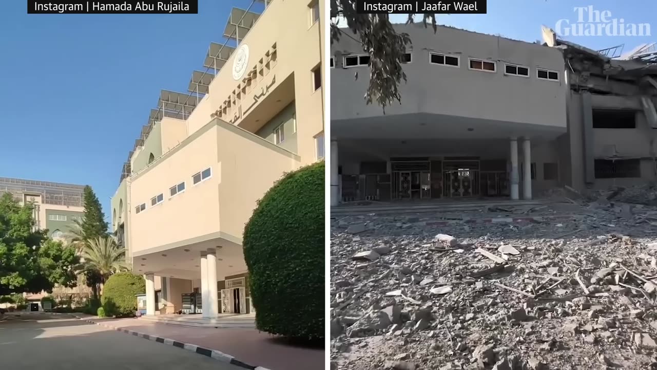 Gaza City before and after: footage shows destruction wreaked by war