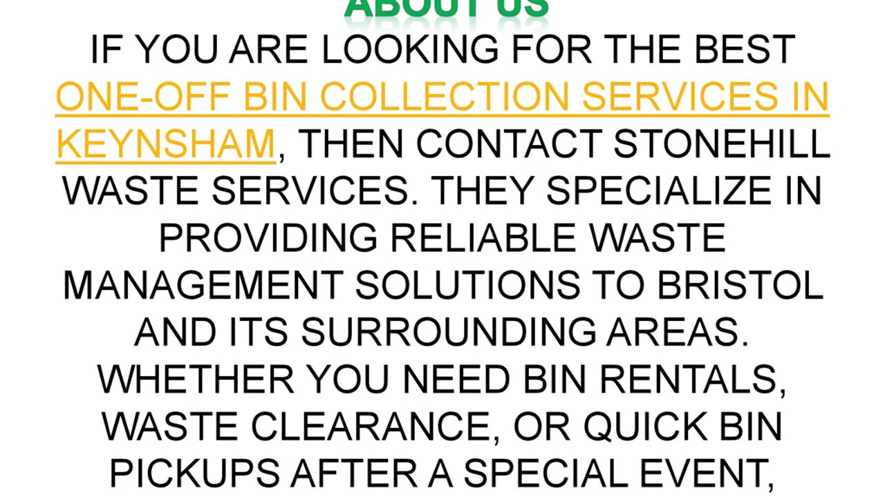 Best One-Off Bin Collection Services in Keynsham