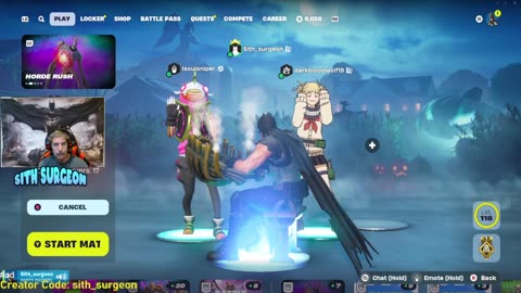 Sith_surgeon - Family Friendly Fortnite Live Stream. Customs Stream!