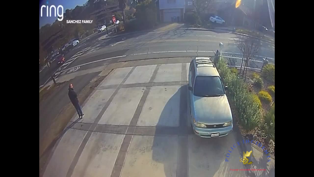 Novato, CA, Man Narrowly Escapes Death When Out-of-Control Car Misses Him by Inches.