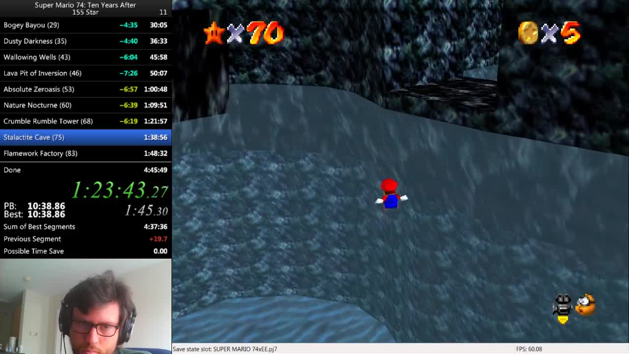 Super Mario 74 Ten Years After 155 Star Attempts (6/27/2022)