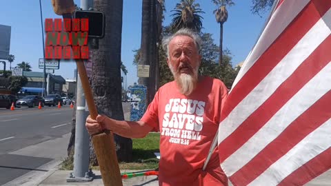 Christian Man Outside the Oscars