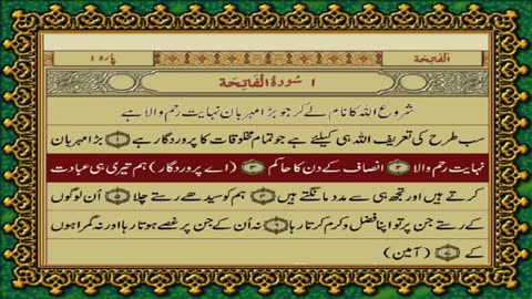 1 SURAH FATIHA JUST URDU TRANSLATION WITH TEXT FATEH MUHAMMAD JALANDRI HD