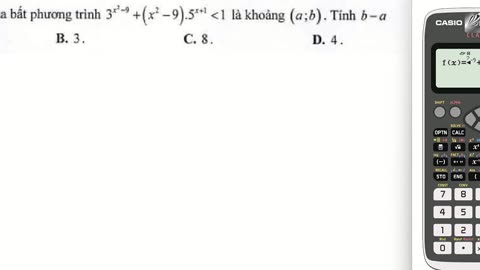 Thủ thuật CASIO: Chương trình mới: Tập nghiệm của bất phương trình 3^(x^2-9) + (x^2-9) 5^(x+1) ≪ 1