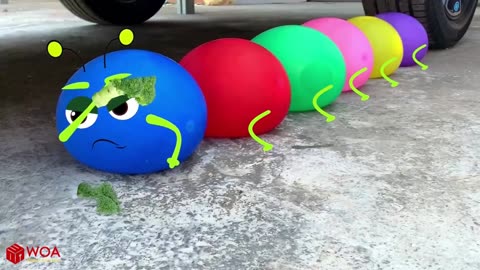 Interesting water balloon experiment - Crush water balloon with car