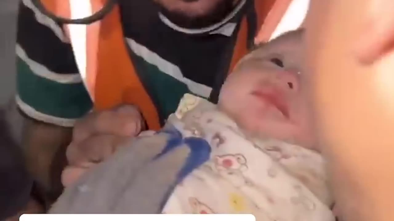 This miracle baby was pulled from a bombed house in #Gaza