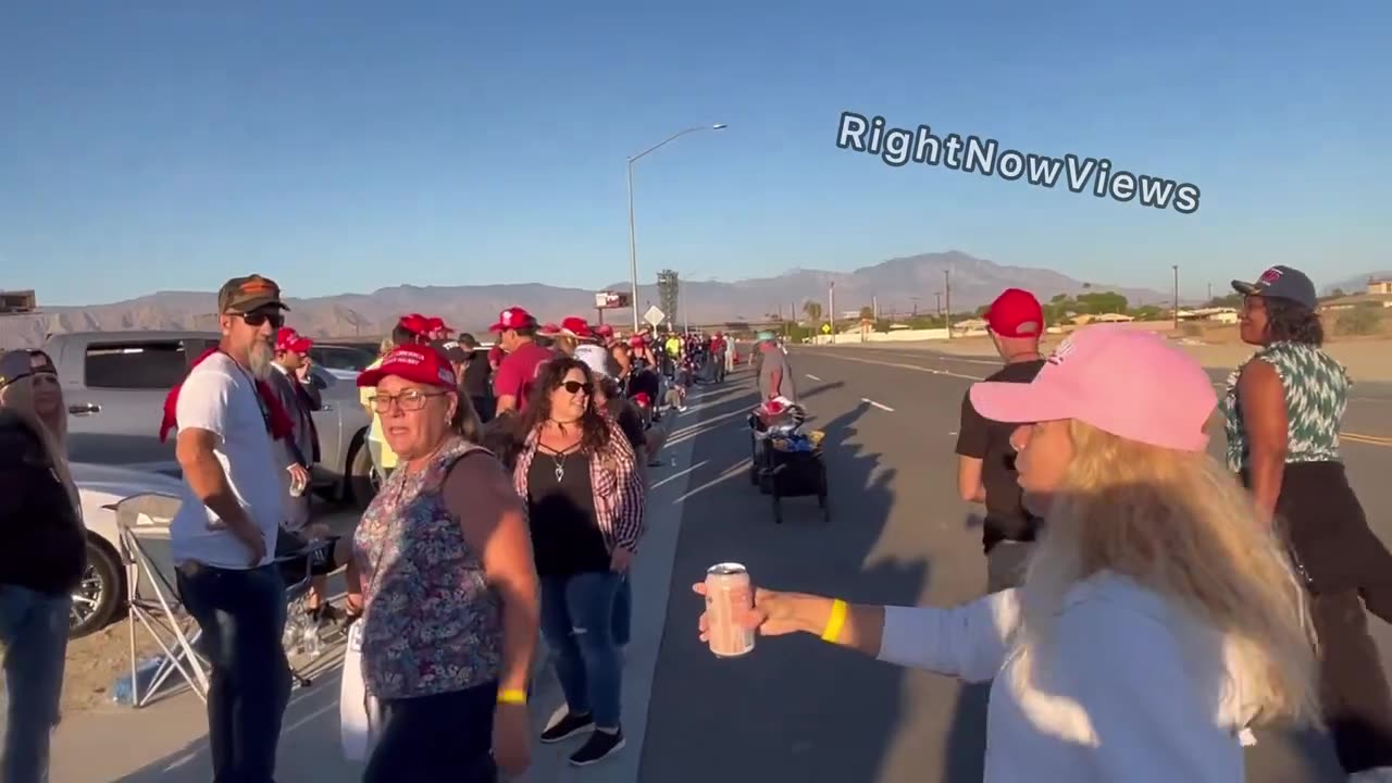 Happening now: Thousands of Patriots are lined up in Coachella, waiting to be