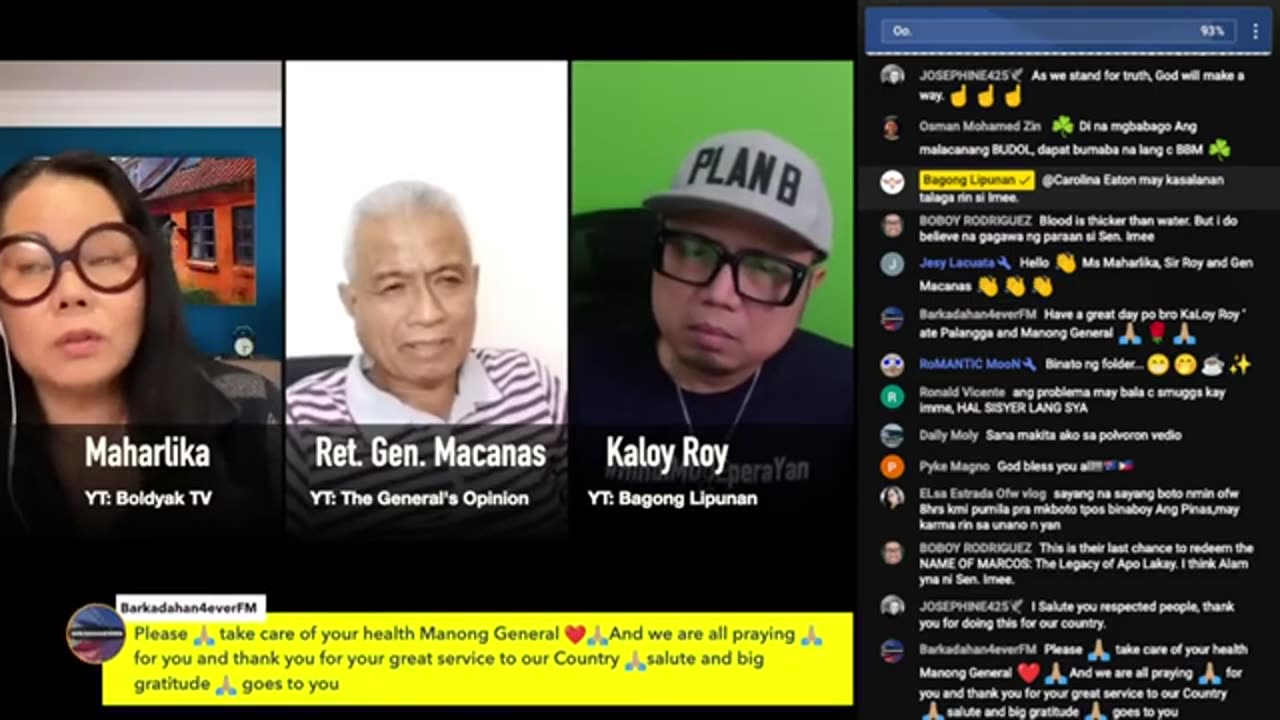 LIVE Interview with Ret. Gen. Macanas with host Maharlika and guest Kaloy Roy