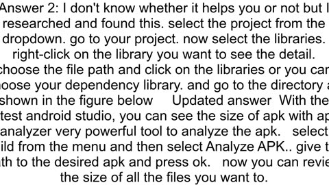How to check the size of dependencies in an android app