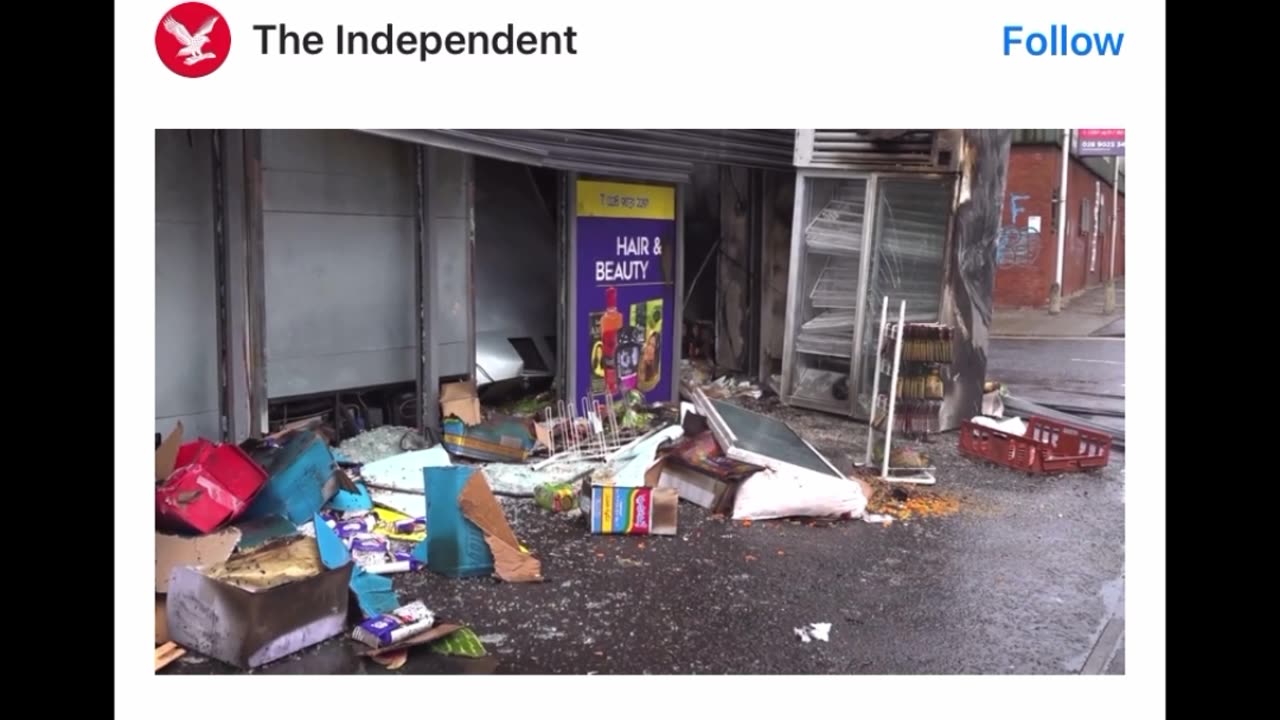 Far-right rioters loot shops and set fire to library and food bank in shameless day of disorder